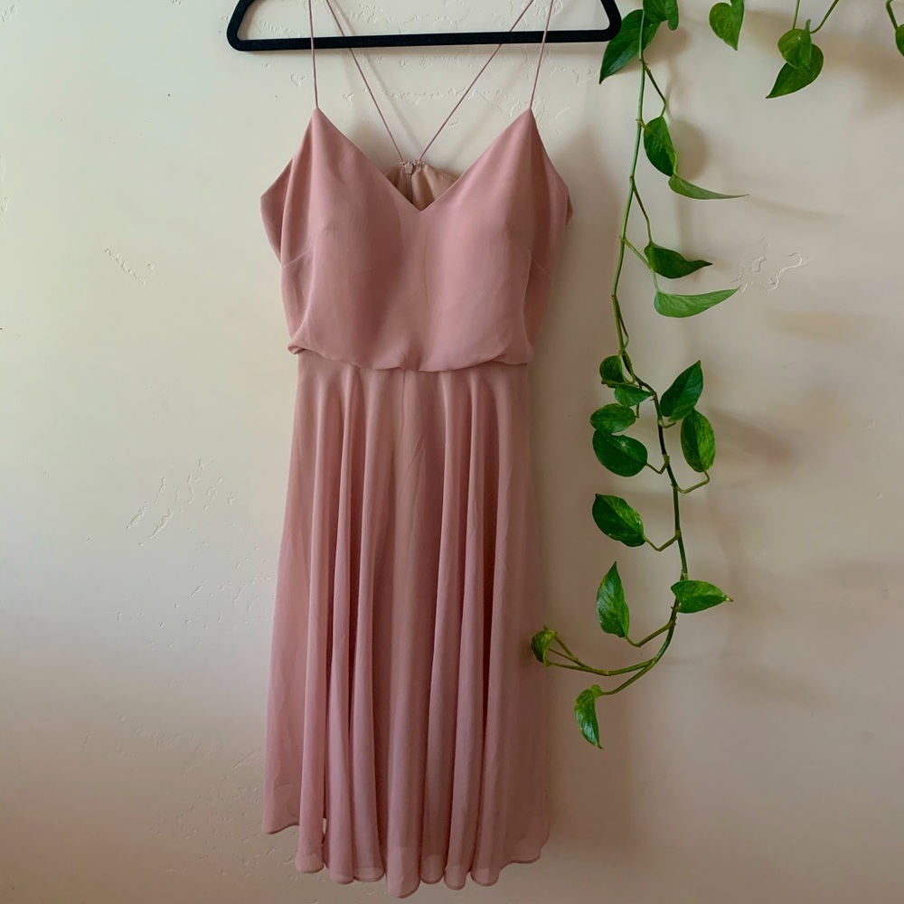 Jenny yoo chiffon midi dress